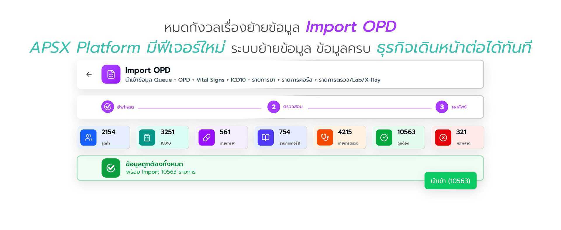 รองรับการนำเข้าข้อมูล จากระบบอื่น ย้ายข้อมูลครบจบที่เดียว