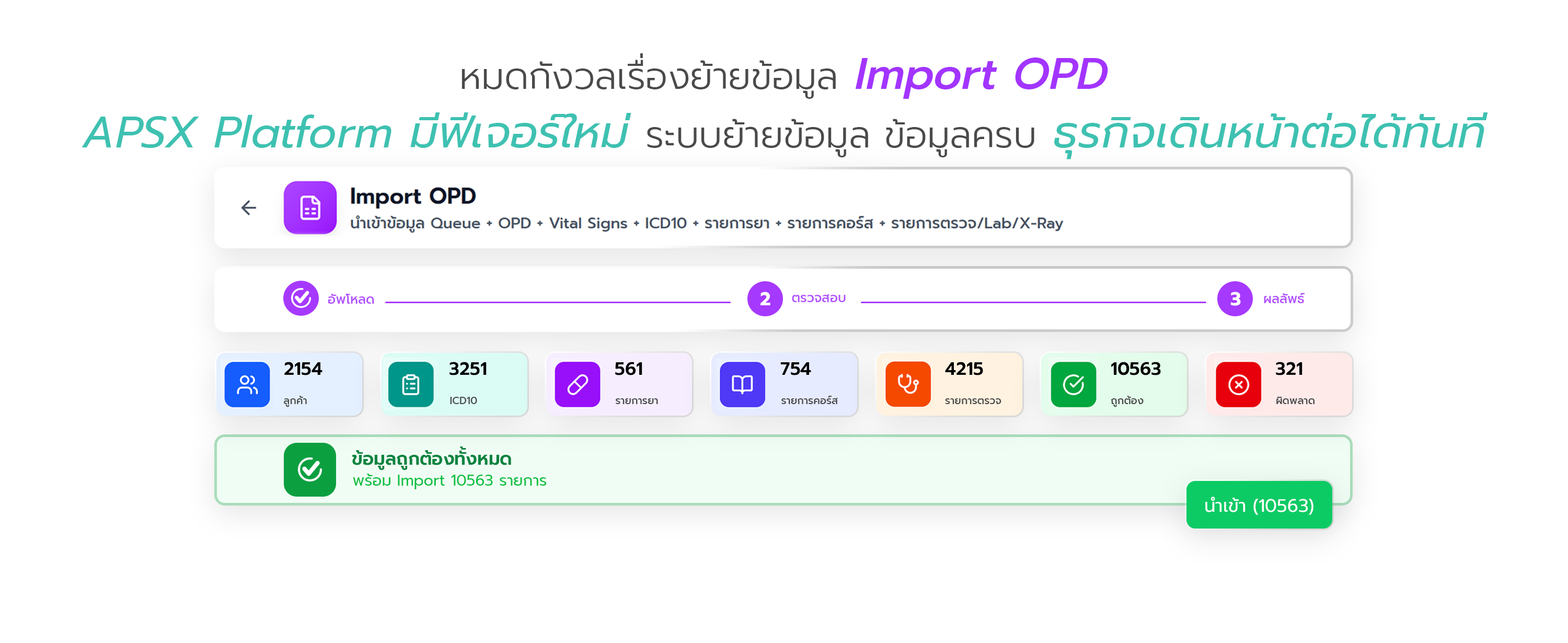 รองรับการนำเข้าข้อมูล จากระบบอื่น ย้ายข้อมูลครบจบที่เดียว